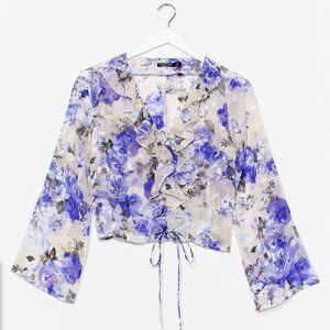 Nasty Gal Floral Ruffle Top